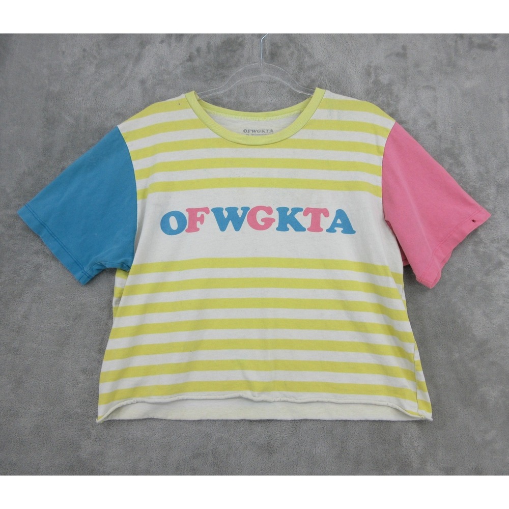 Odd Future OFWGKTA T Shirt Womens Size M Striped Skater Cropped Y2K Logo Grunge